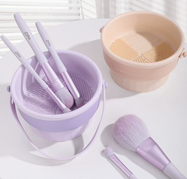 2-in-1 Silikon-Pinselreinigungsschale, Waschen und Trocknen