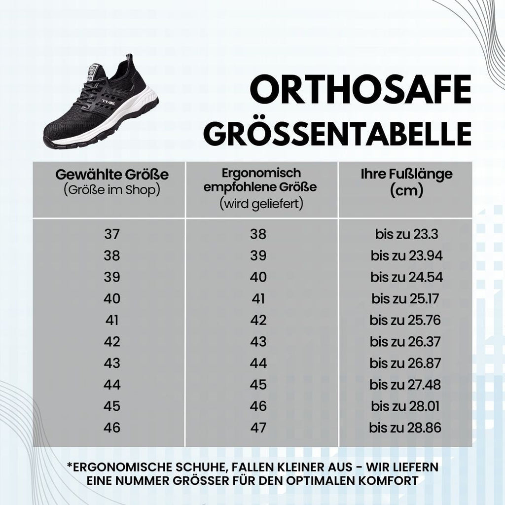 OrthoSafe - ergonomischer und schmerzlindernder Sicherheitsschuh - Zertifiziert nach EN ISO 20345