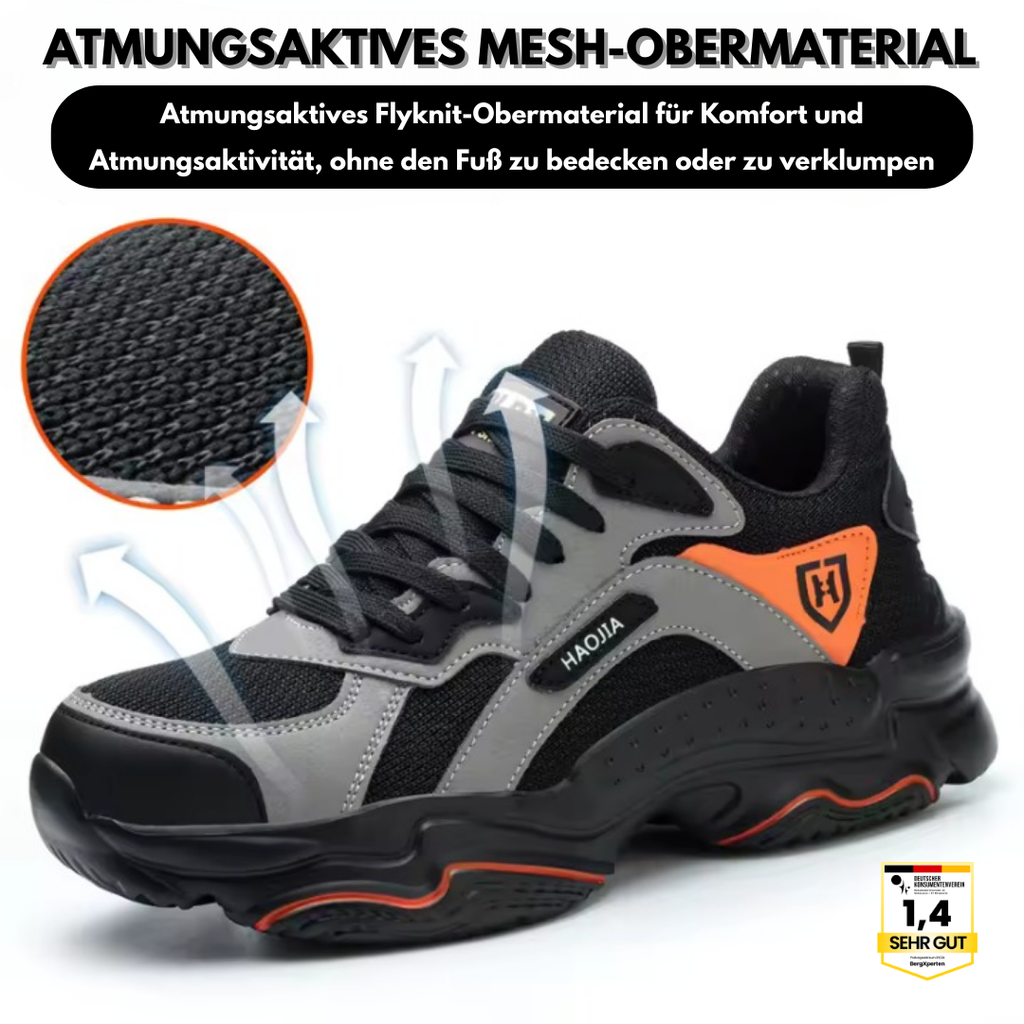 SafeSneak Comfort+ ergonomischer und schmerzlindernder Sicherheitsschuh - Zertifiziert nach EN ISO 20345