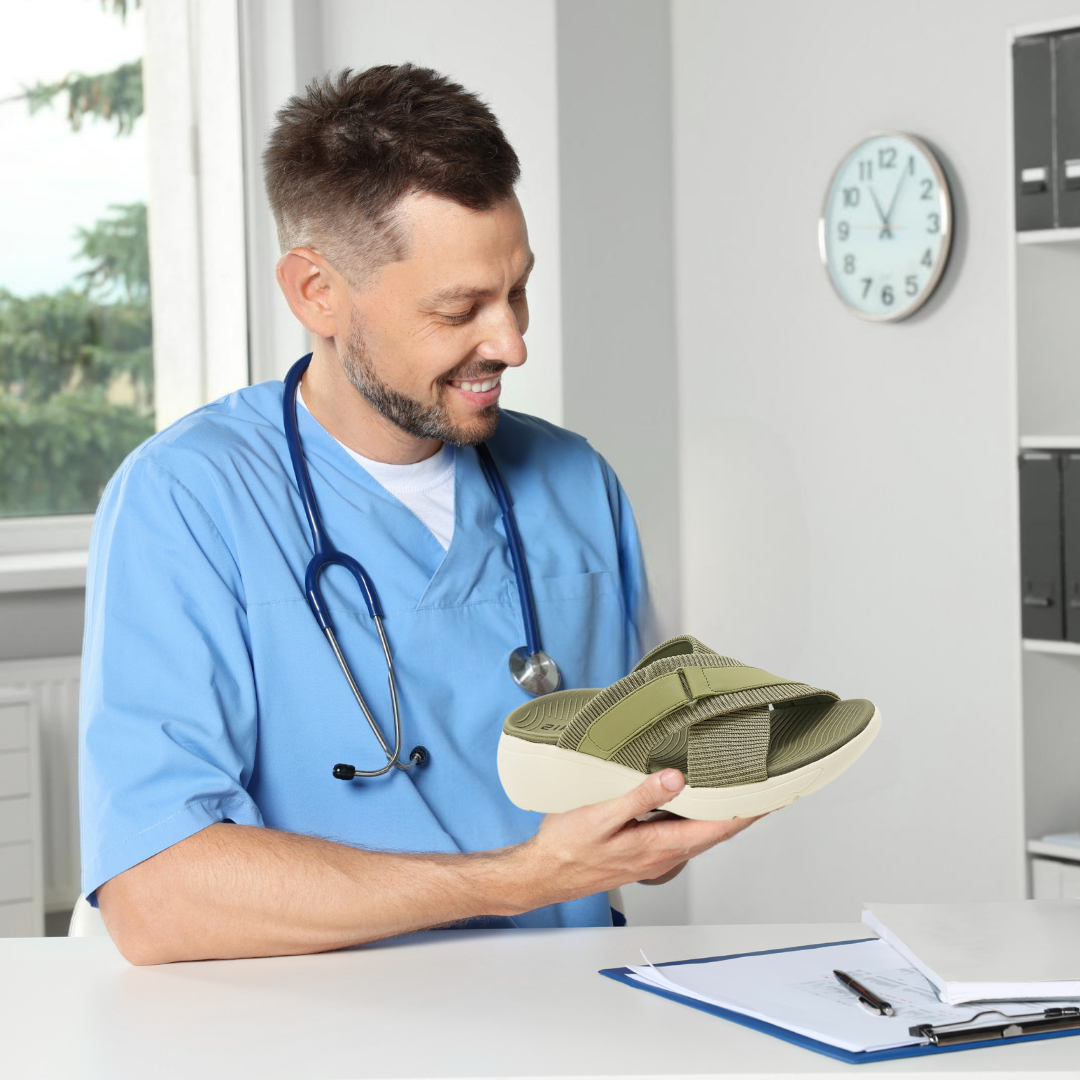 Orthocomfort - patentierte, orthopädische Sandalen für Schmerzlinderung