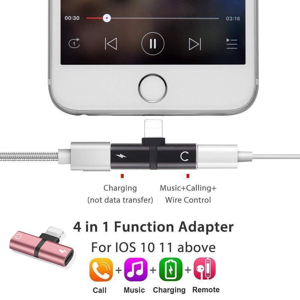 corlado | 4 in 1 Earphone Lightning Adapter für iPhone ( 2PCS )
