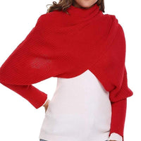 corlado | Herbst- und Wintermode gehäkelter Strickschal mit Ärmeln