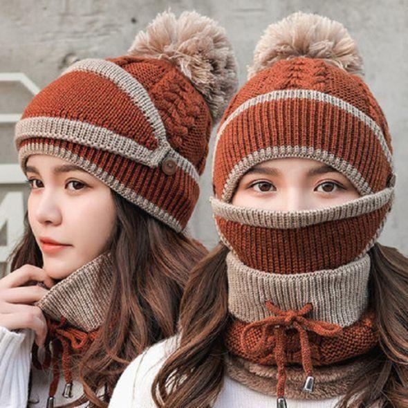 corlado | 3PCS Damen Winter Schal Set