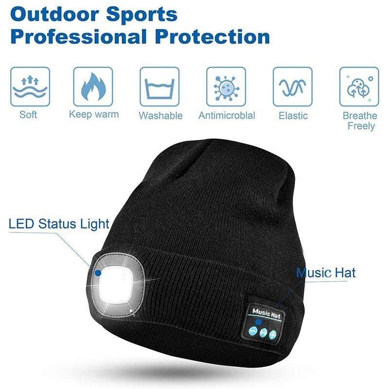corlado | Verbesserte Unisex Musikalische Bluetooth LED Beanie Mütze