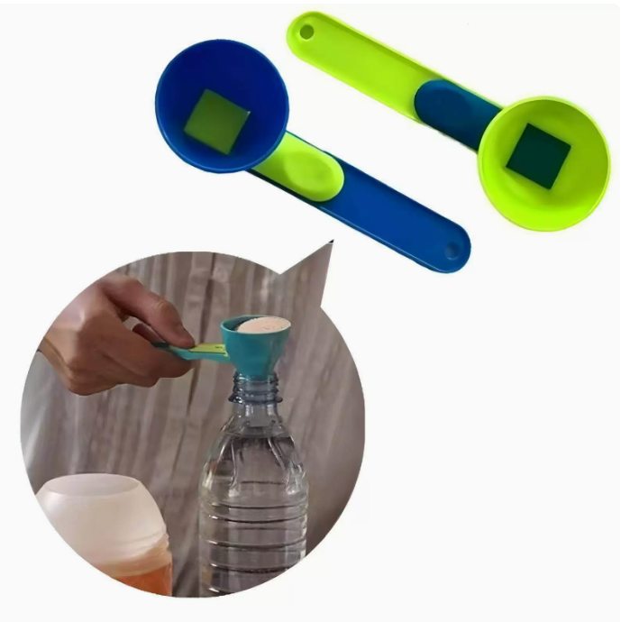 Verstellbarer Messlöffel mit Trichter für Proteinpulver und Kaffee