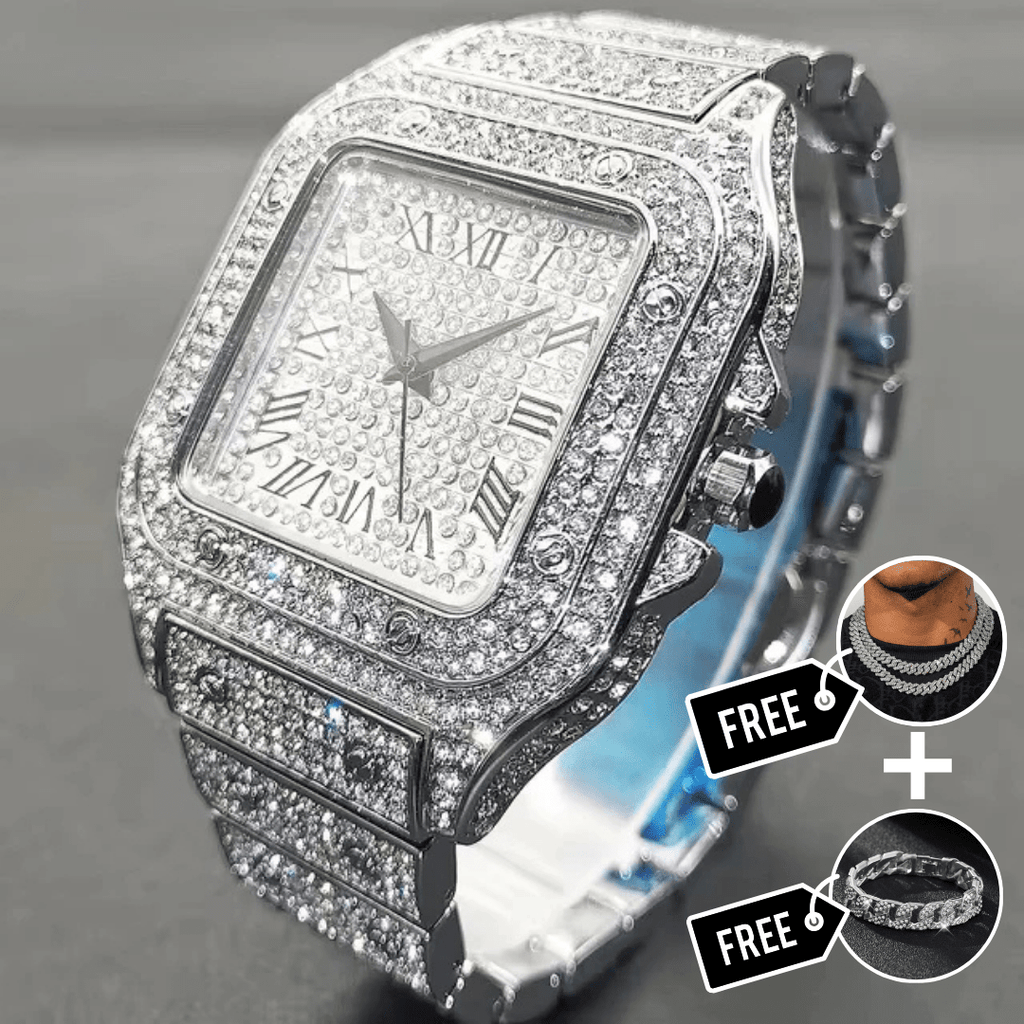 | VVS Diamantbesetzte Santos Uhr – Hochwertige Luxus-Armbanduhr