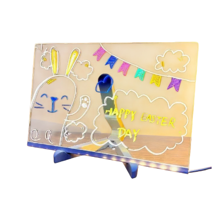 Leuchtende Acryl-Maltafel für Kinder, abwischbar