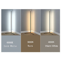 Schlanke LED Ecklampe, dimmbar, Wohnzimmer & Schlafzimmer