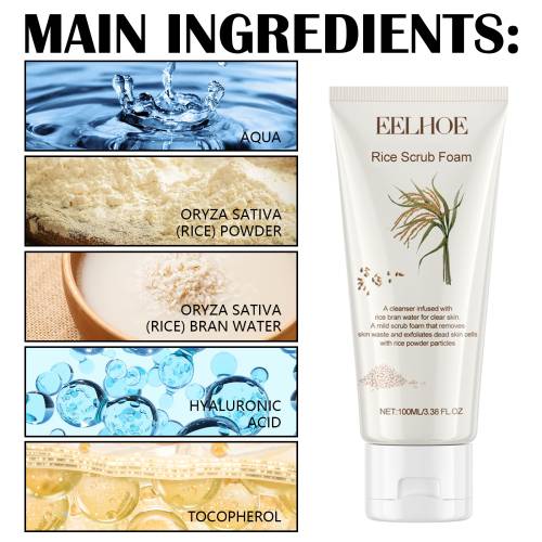 Reis-Peeling-Schaum mit Hyaluronsäure