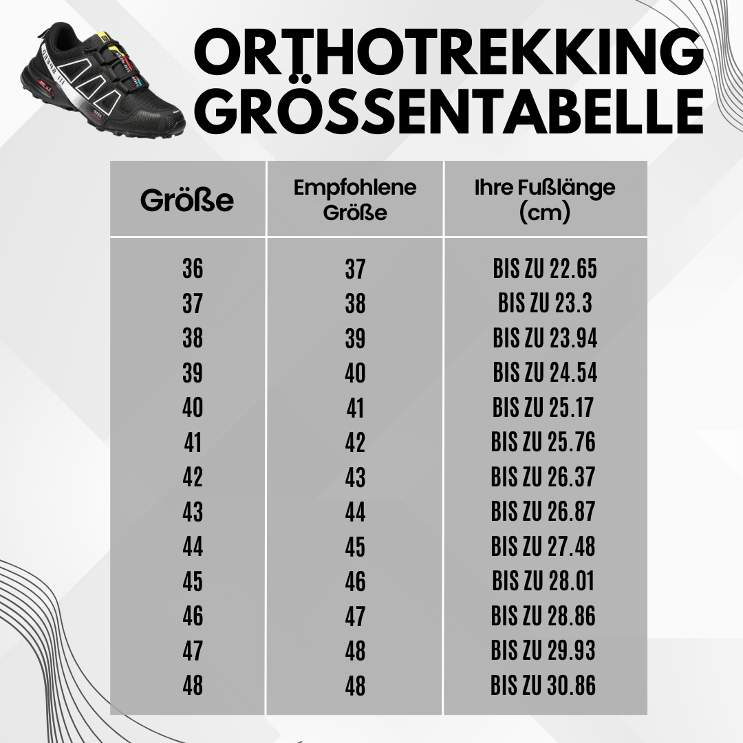 OrthoTrekking - ergonomische schmerzlindernde Trekking u.- Wanderschuhe - (1+1  Gratis)
