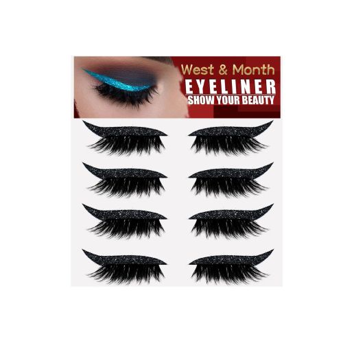Selbstklebende Eyeliner-Wimpernstreifen, 4 Paar