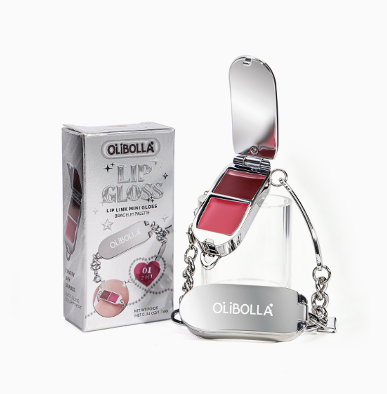 2-in-1 Lipgloss-Armband-Set mit abnehmbarem Charm