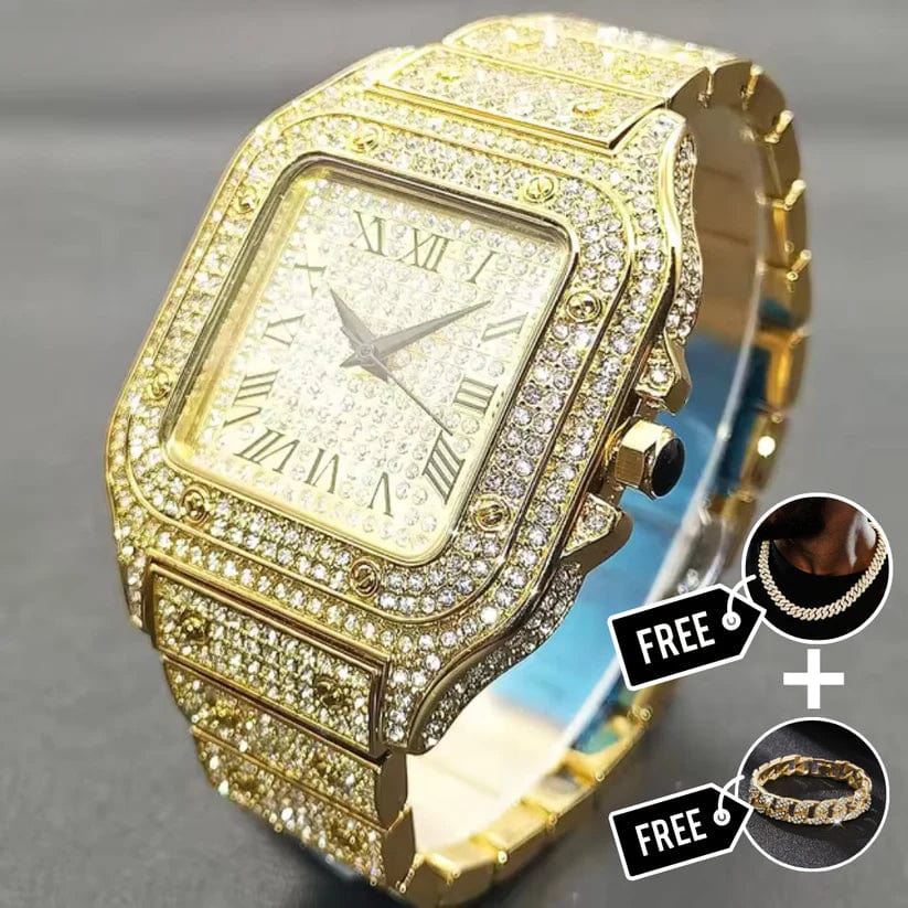 | VVS Diamantbesetzte Santos Uhr – Hochwertige Luxus-Armbanduhr