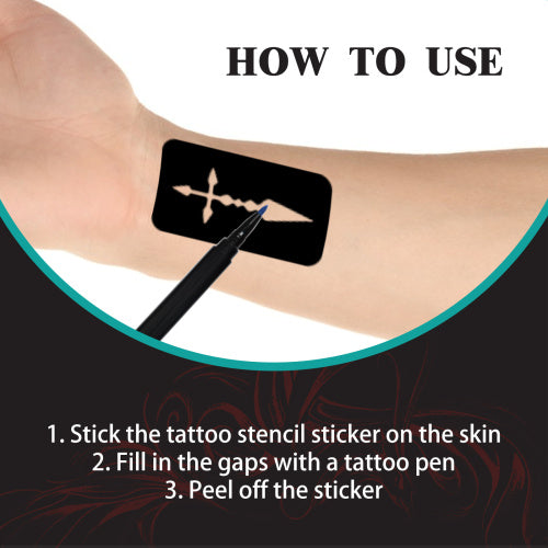 Temporäres Tattoo-Stift-Set mit Schablonen