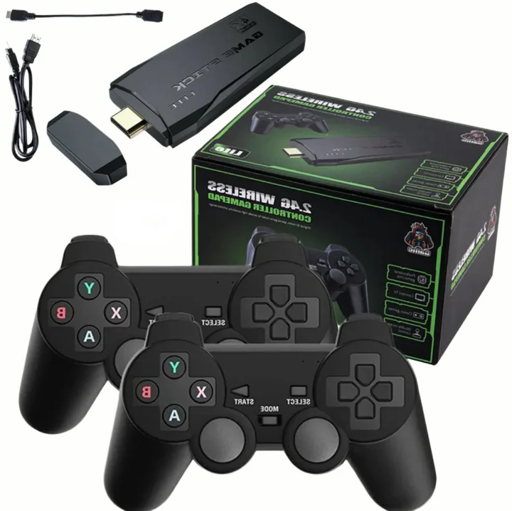 corlado | HDMI 4K TV Spielstick Konsole | 64GB mit über 20.000 Retro-Spielen & 2 kabellosen Gamepads