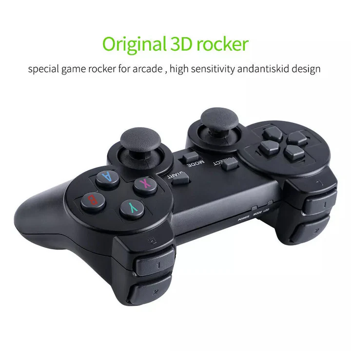 corlado | HDMI 4K TV Spielstick Konsole | 64GB mit über 20.000 Retro-Spielen & 2 kabellosen Gamepads