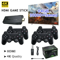 corlado | HDMI 4K TV Spielstick Konsole | 64GB mit über 20.000 Retro-Spielen & 2 kabellosen Gamepads