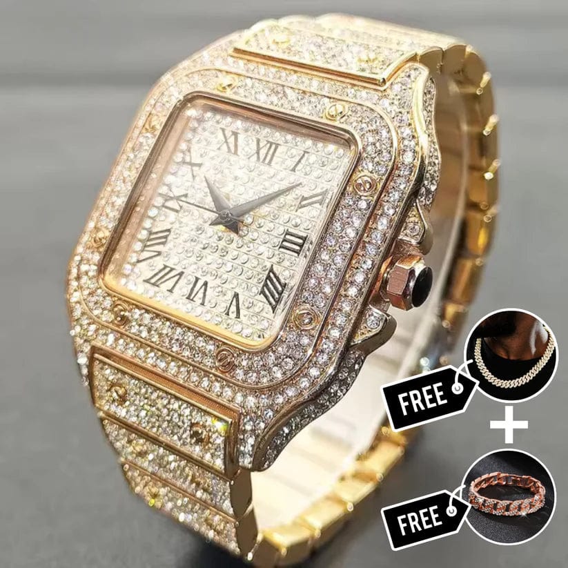 VVS Diamantbesetzte Santos Uhr – Hochwertige Luxus-Armbanduhr