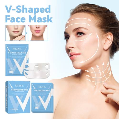 V-Line Gesichtsmaske mit Ohrschlaufen, Kollagen und Hyaluronsäure