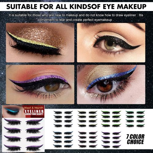 Selbstklebende Eyeliner-Wimpernstreifen, 4 Paar