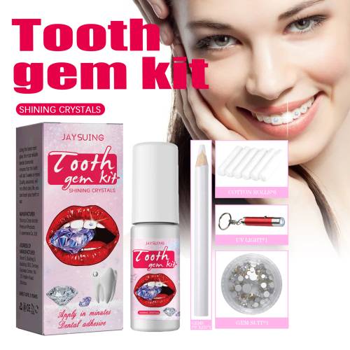 Kristall Zahnschmuck-Set mit UV-Kleber