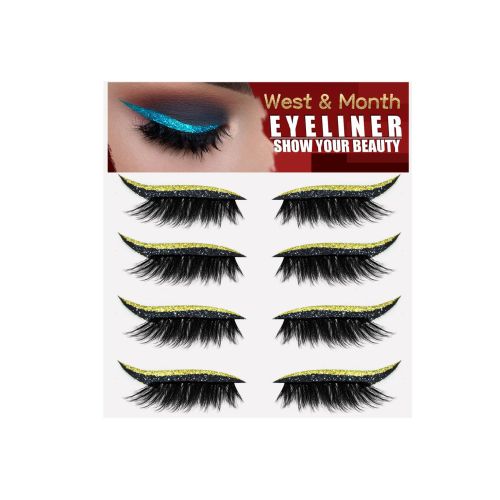 Selbstklebende Eyeliner-Wimpernstreifen, 4 Paar