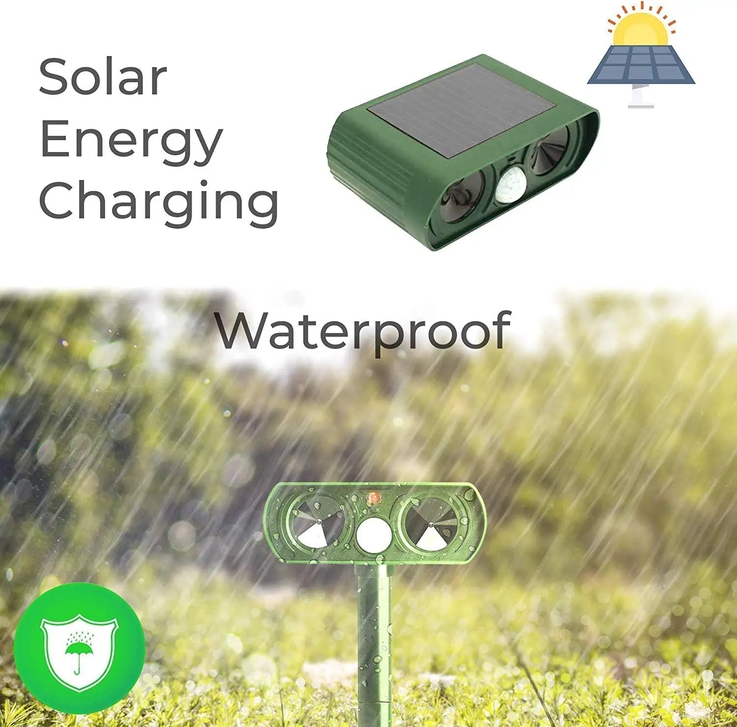 corlado | Ultraschall Vogel + Schädling Abwehr Solarbetrieben - Lange Reichweite