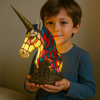 LeuchtEinhorn - handgefertigte Lampe, die Herzen erstrahlen lässt