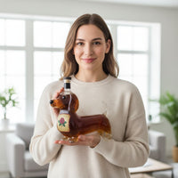 Handgefertigte Flasche aus Glas in Hundeform – Hundeliebhaber lieben sie