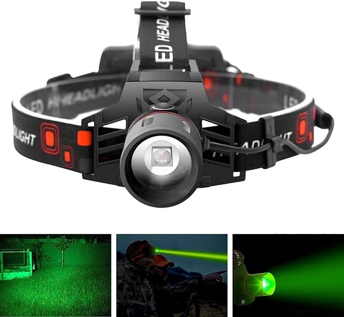 corlado | Wiederaufladbare LED Stirnlampe mit Weiß-, Rot- und Grünlicht – Leistungsstarke Kopflampe mit USB und Akku