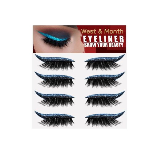 Selbstklebende Eyeliner-Wimpernstreifen, 4 Paar