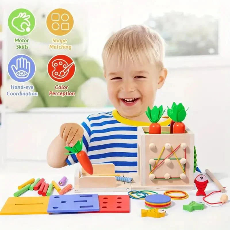 corlado | 8-in-1 Montessori Spielbox für Babys - Fördert Entwicklung und Kreativität