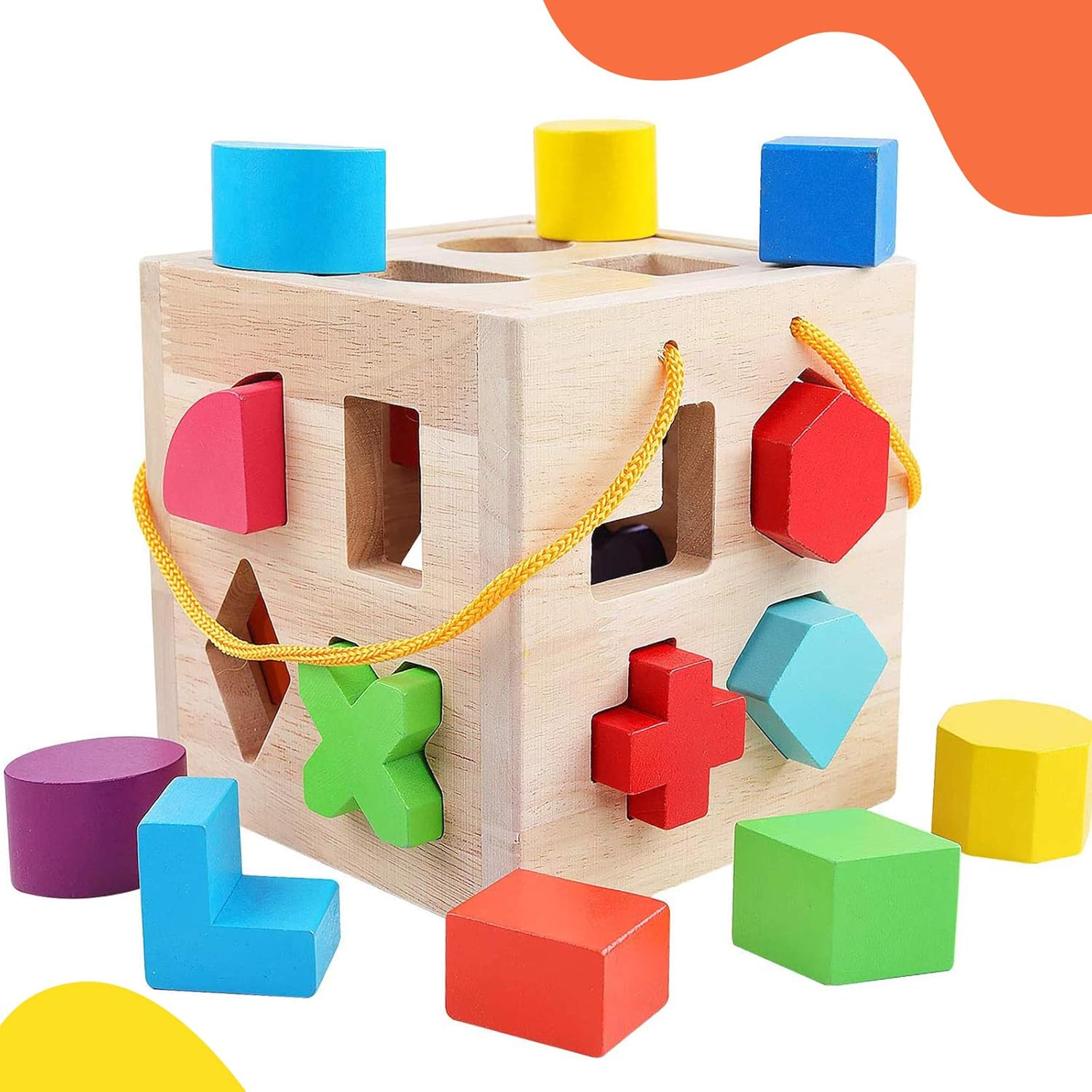 Montessori Formen und Farben Beschäftigungswürfel aus Holz