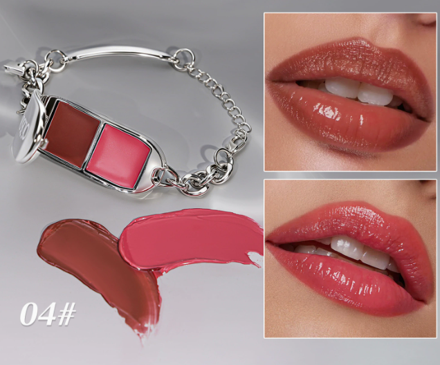 2-in-1 Lipgloss-Armband-Set mit abnehmbarem Charm
