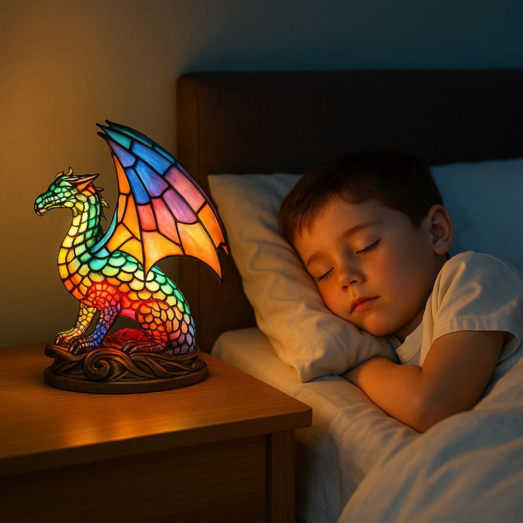 LeuchtDrache - handgefertigte Lampe, die Herzen erstrahlen lässt