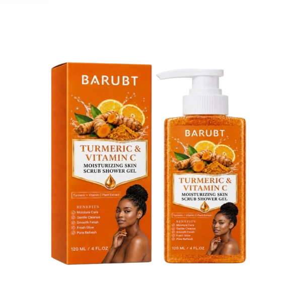 Kurkuma & Vitamin C Duschgel mit Peeling-Effekt, reichhaltiger Schaum