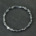 Perlenarmband Schwarz-Grau für Damen, minimalistisches Vintage-Armband