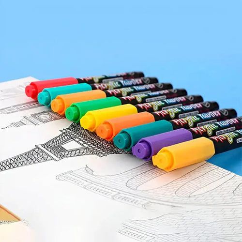 corlado | Acrylmarker-Set (12 Farben) – Wasserfest für Kunst & DIY