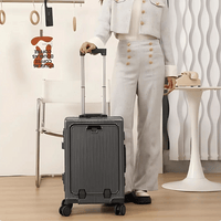 corlado | Manhattan Pro – Hartschalen-Handgepäckkoffer mit Aluminiumrahmen, Laptopfach und USB-Anschlüssen