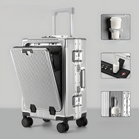 corlado | Manhattan Pro – Hartschalen-Handgepäckkoffer mit Aluminiumrahmen, Laptopfach und USB-Anschlüssen