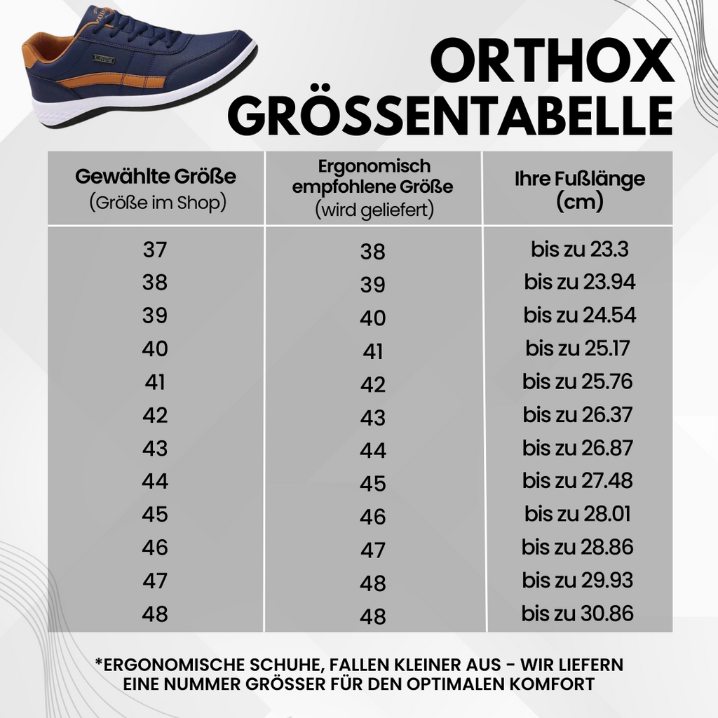 OrthoX - ergonomische schmerzlindernde Komfortschuhe für sicheres, gelenkschonendes Gehen für Senioren