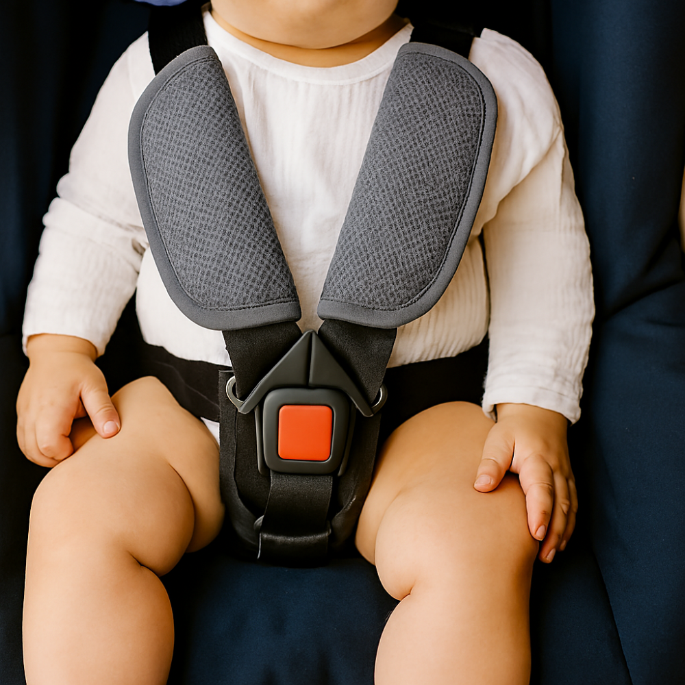 Baby Autositzpolster mit Sicherheitsgurt, weich & atmungsaktiv