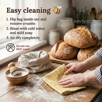 Sweevly Brottasche mit 100% Reinem Bienenwachs – Wiederverwendbarer Brotbeutel aus Bio-Baumwolle