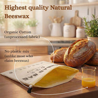 Sweevly Brottasche mit 100% Reinem Bienenwachs – Wiederverwendbarer Brotbeutel aus Bio-Baumwolle