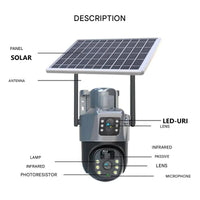 Kabellose 4K Überwachungskamera mit Solarpanel & App – DualGuard Sicherheitskamera für Zuhause & Garten