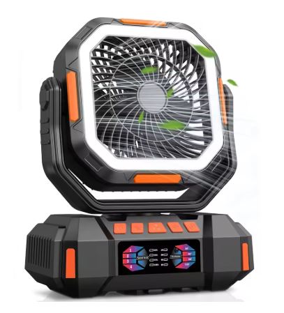 corlado | Wiederaufladbarer Campingventilator mit 40000mAh Akku & LED Laterne – F22