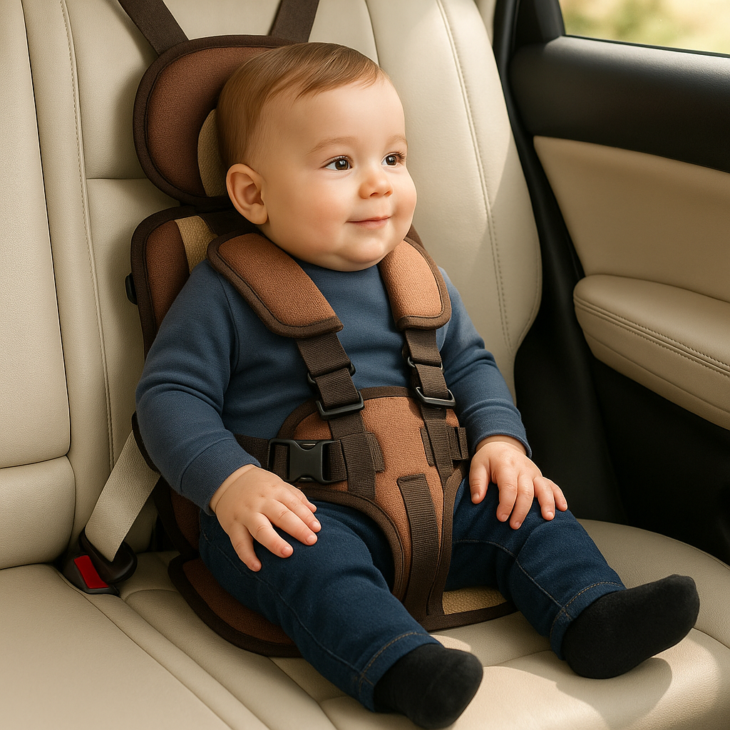Tragbarer Auto-Kindersitz Booster, sicher, kompakt, faltbar, Gurt