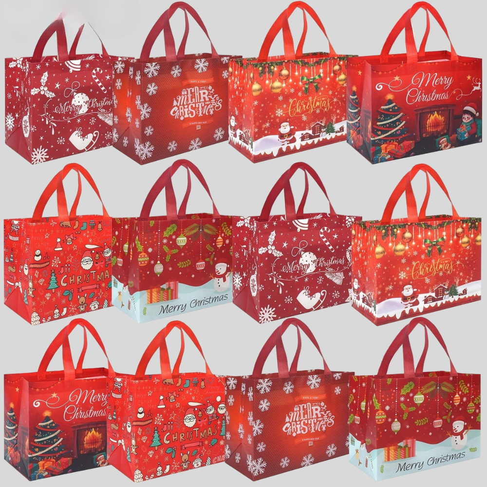 Weihnachtstaschen wiederverwendbar, große Tote für Geschenke