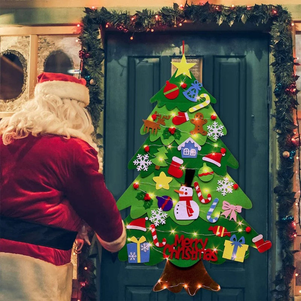Weihnachtsbaum Filz-Aktivitätsset, Kinder-Ornamente & Lichter