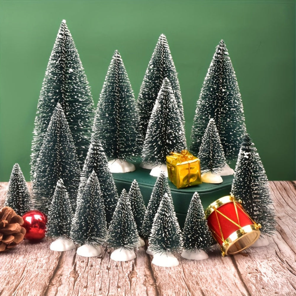 Mini Weihnachtsbaum Set, Tannenbaum Schnee Tischdekoration